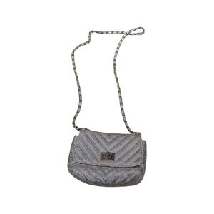 New Steve Madden crossbody purse, silver metallic, small,